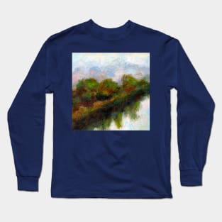 Reflected Trees Landscape Art Long Sleeve T-Shirt